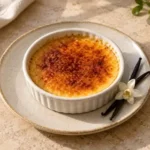 Vanilla Crème Brûlée served with its accompaniments