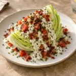 Classic Wedge Salad served with its accompaniments